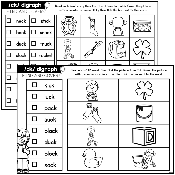 Ck Digraph Find Cover Worksheets Top Teacher