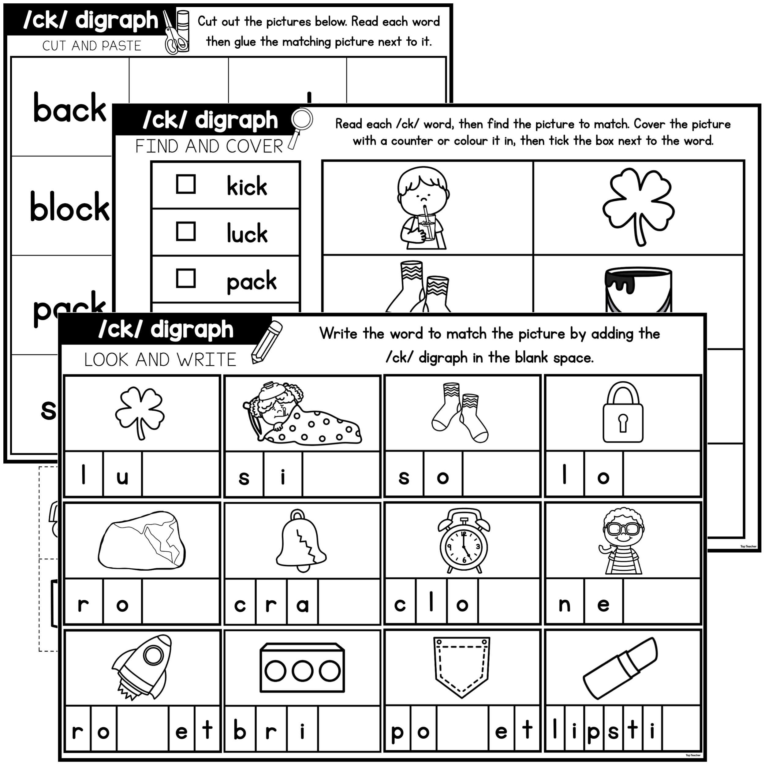 Ck Digraph Worksheet Package Top Teacher