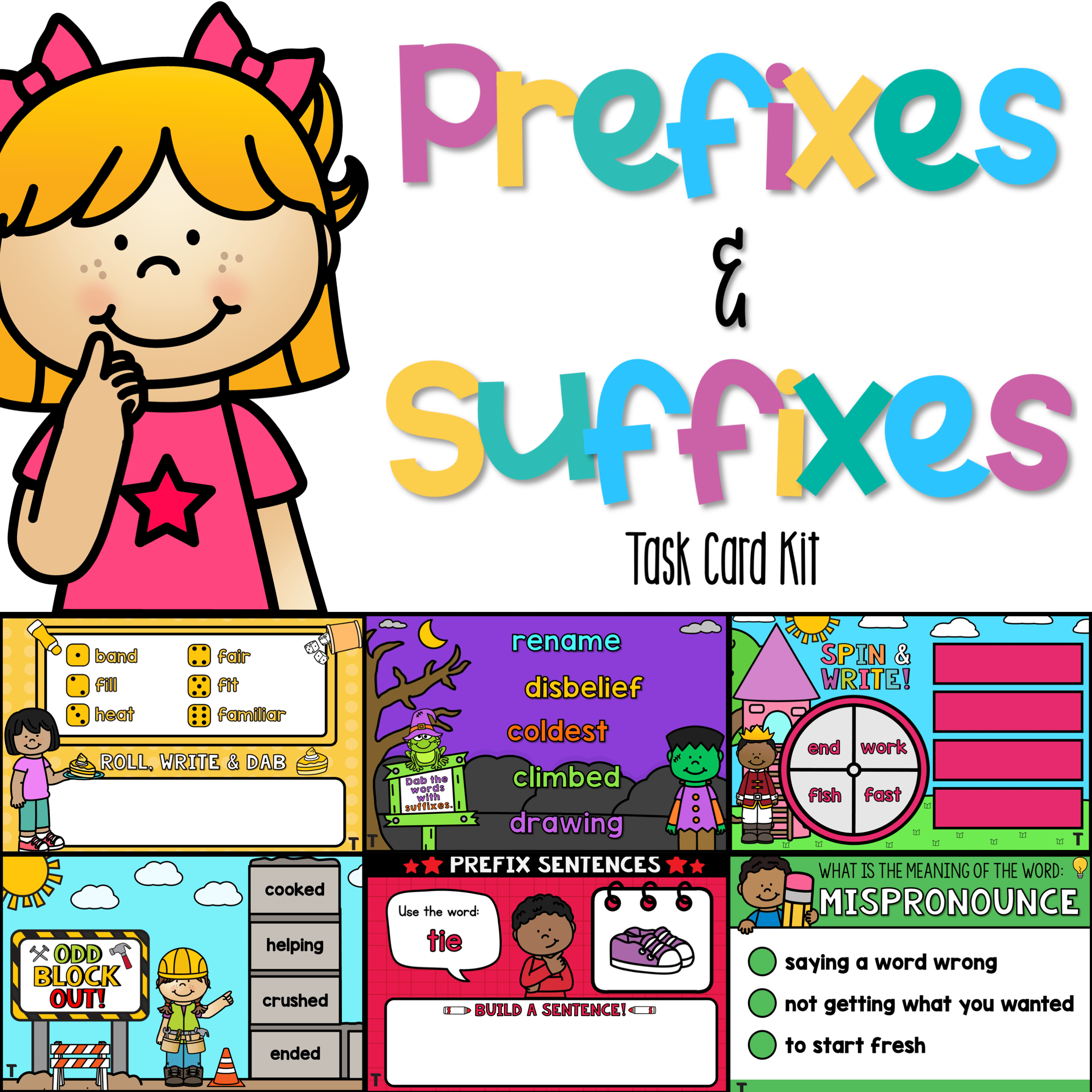 Prefixes Suffixes Task Card Package Top Teacher