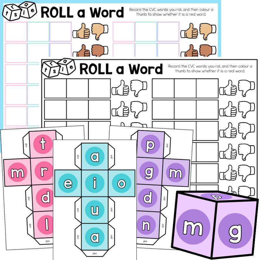 CVC Roll a Word Activity top teacher