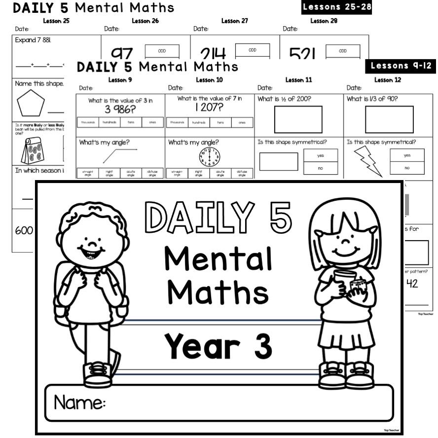 Year 3 Mental Maths Workbook top teacher