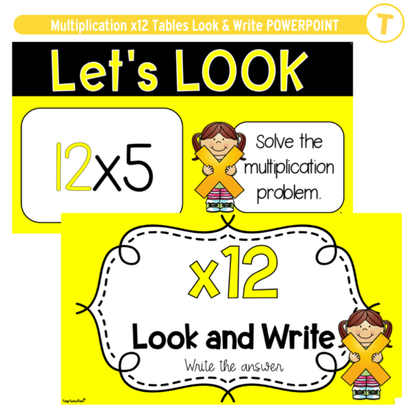 Multiplication x12 Tables Look & Write POWERPOINT - Image 2