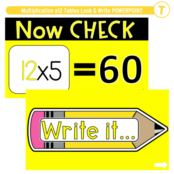 Multiplication x12 Tables Look & Write POWERPOINT - Image 3