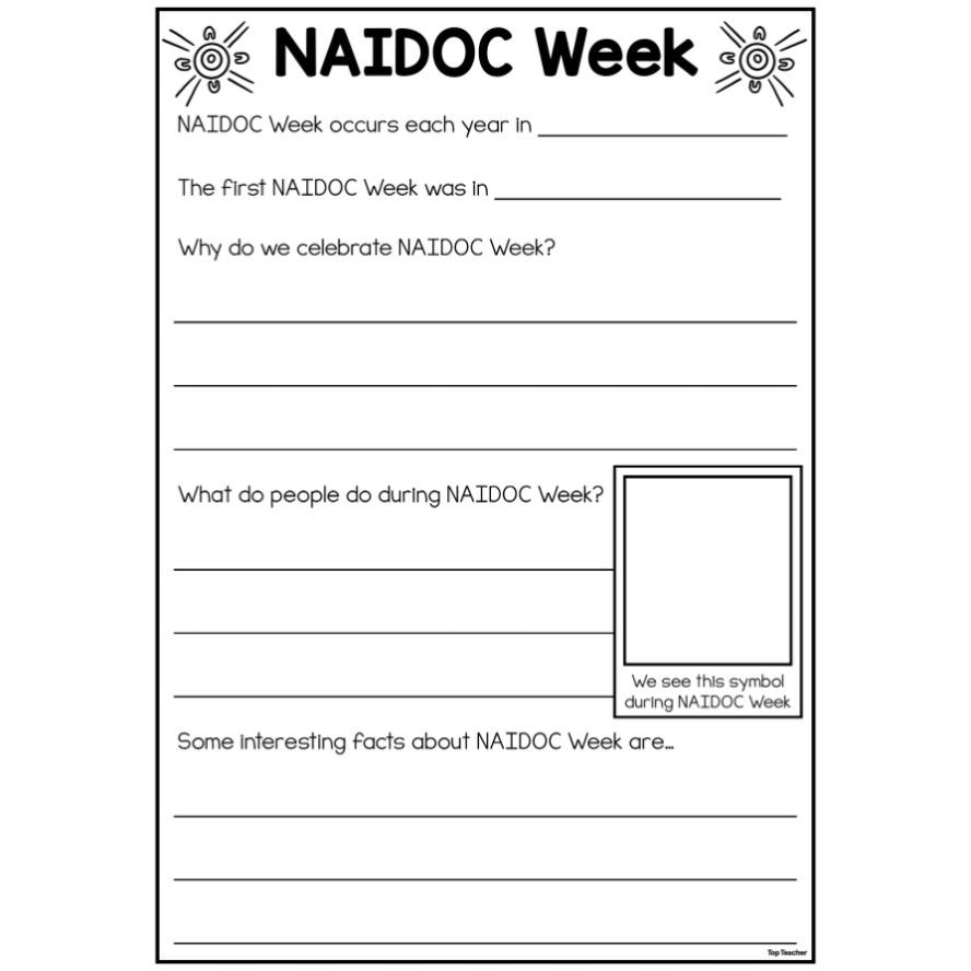 NAIDOC Week Worksheet top teacher
