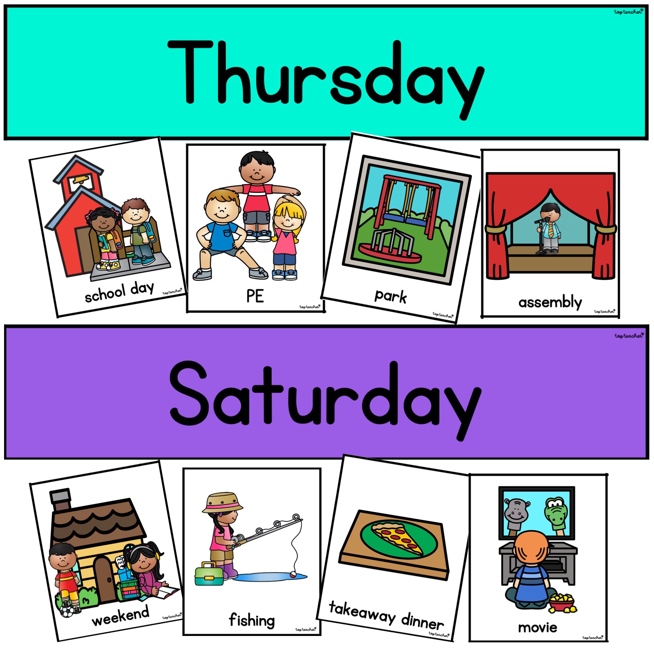 Days Of The Week Activity Matching Top Teacher