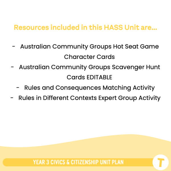 Civics & Citizenship Year 3 UNIT PLAN - Image 5