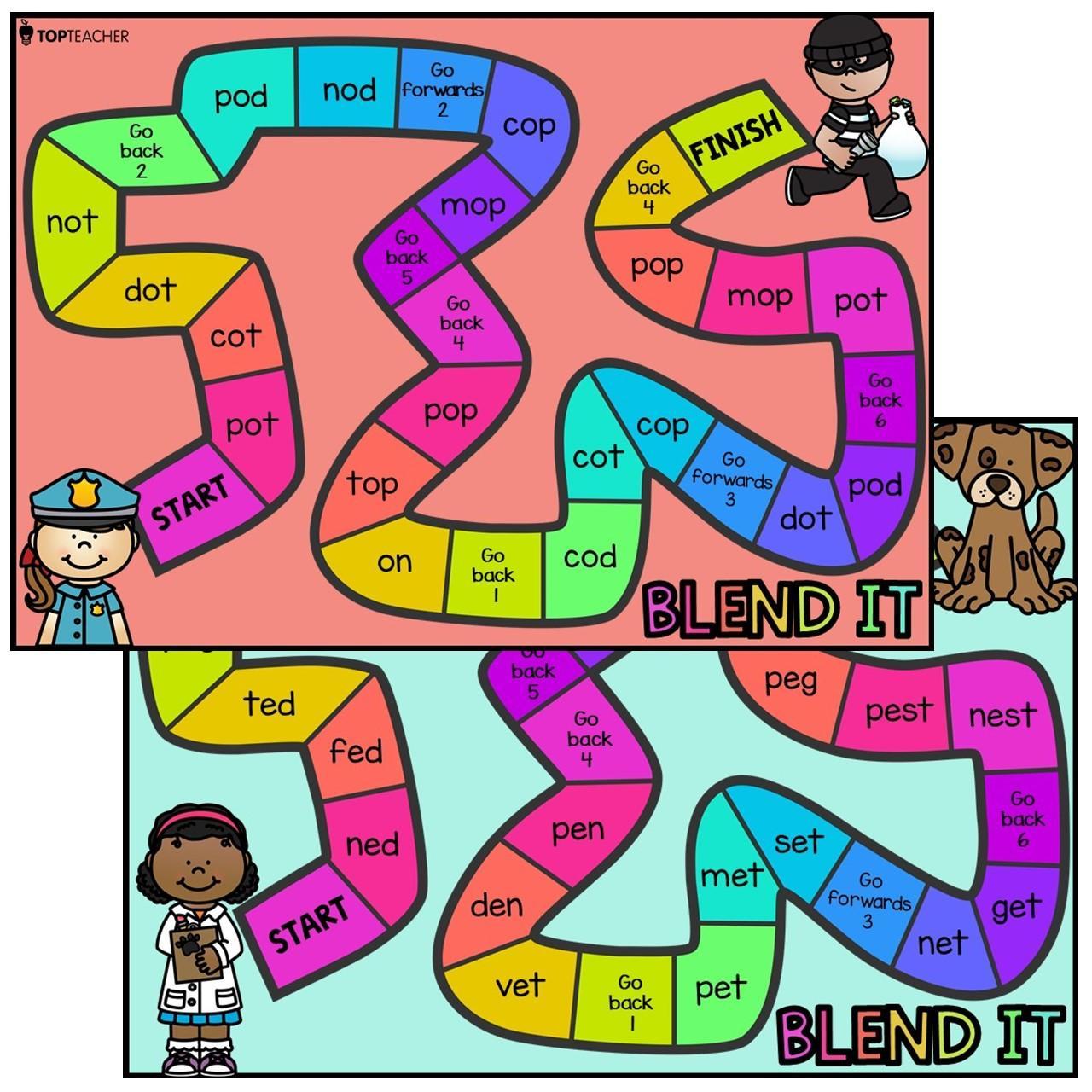 Phonics Set 2 Board Game - Top Teacher