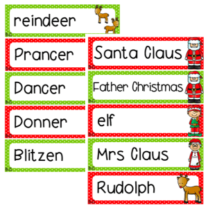 Christmas Vocabulary Word Wall