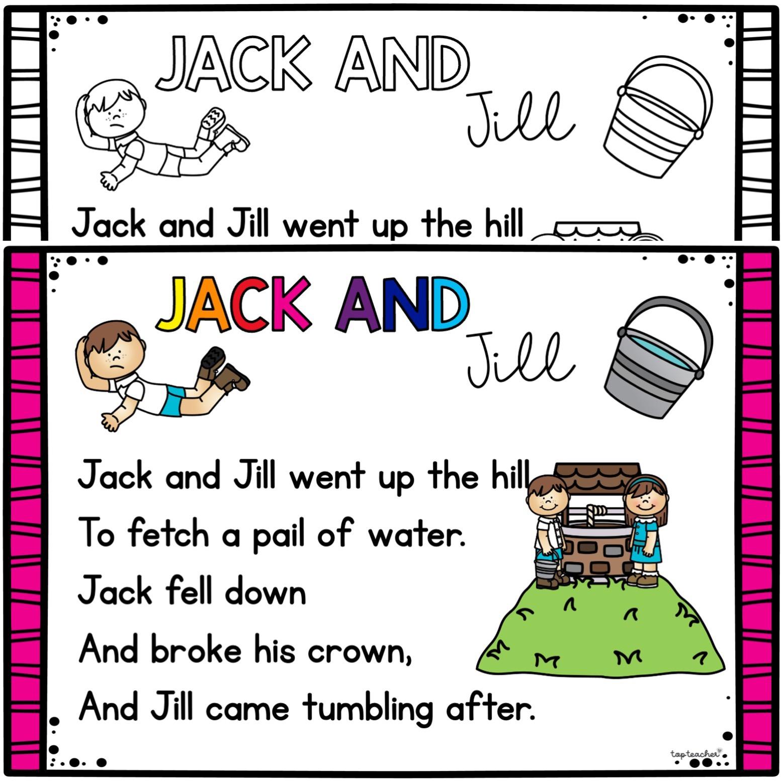 Jack and Jill Nursery Rhyme Clip Art