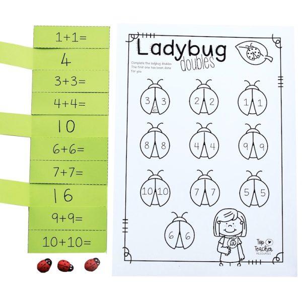 Ladybug Doubles Worksheets - Image 2