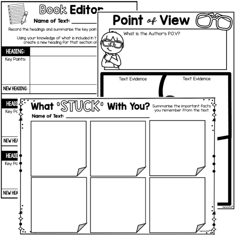 Non Fiction Reading Response Graphic Organiser Package Top Teacher 0810