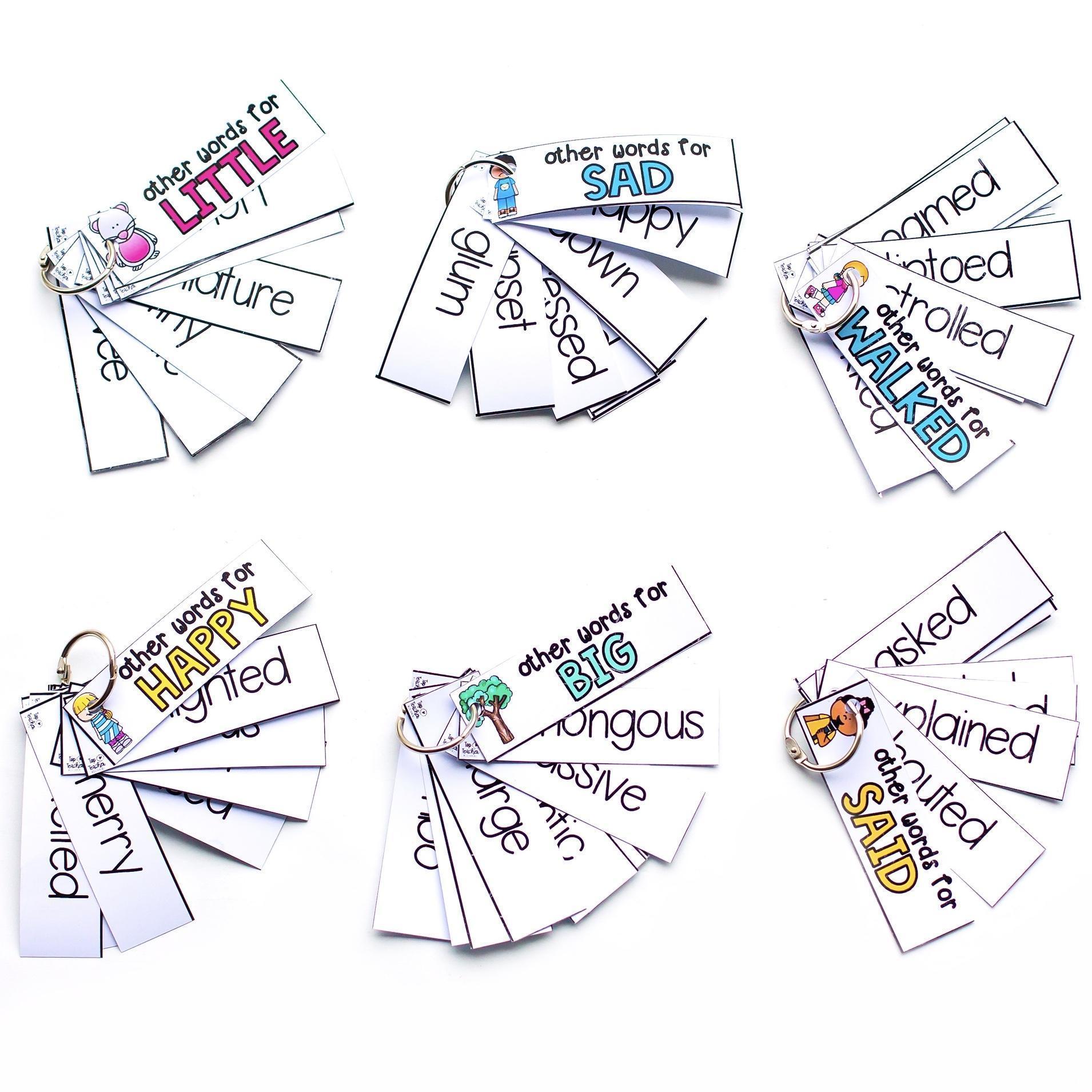 synonyms picture cards