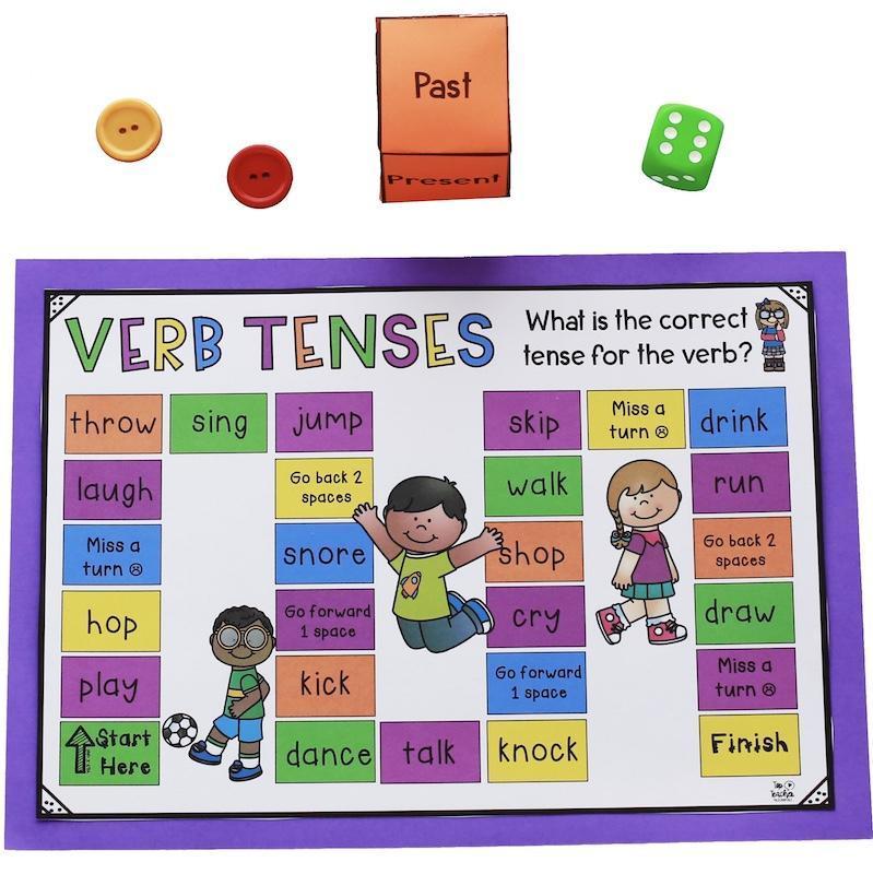 Verb Tenses Game Board – Top Teacher