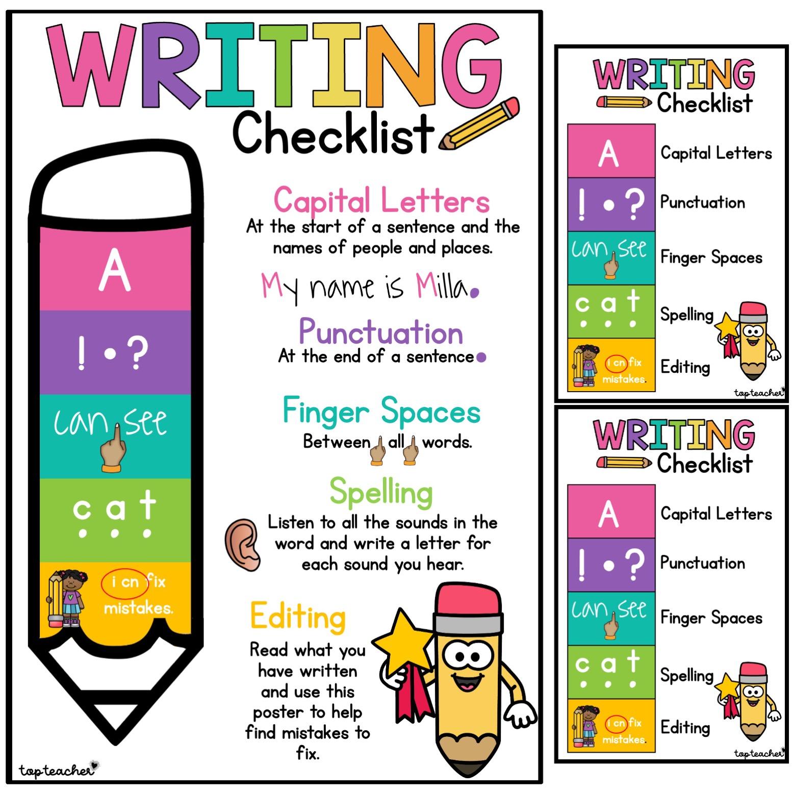 check your writing checklist
