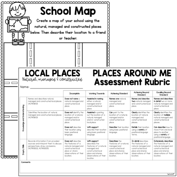 Geography Assessment Year 1 Places Around Me Top Teacher