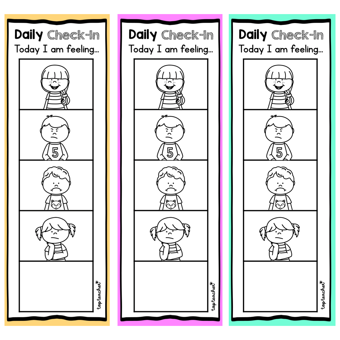 Emotions daily check in top teacher