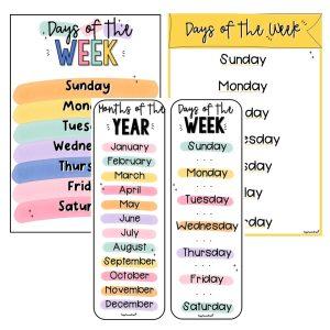 Days & Months Posters Good Vibes STATE FONTS - Top Teacher