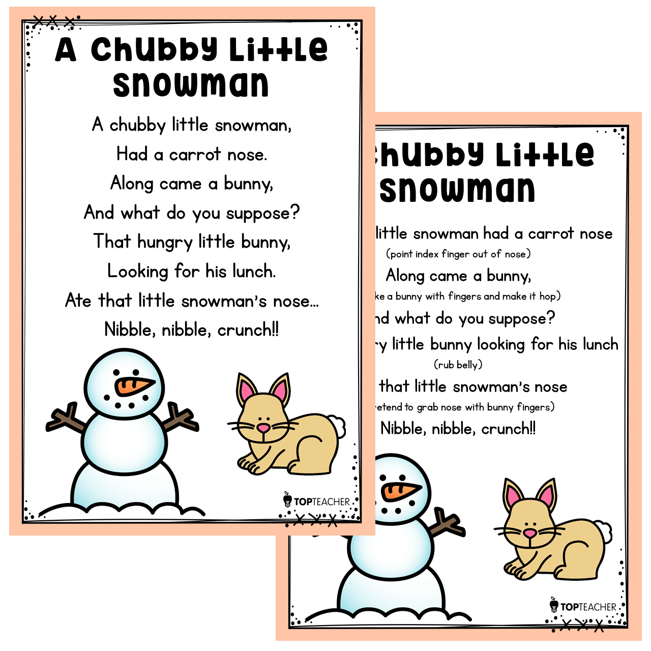 A Chubby Little Snowman Rhyme Poster - Top Teacher