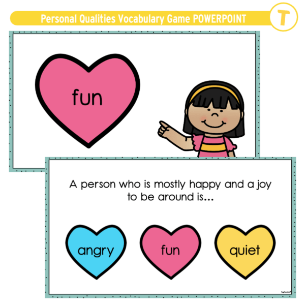 Personal Qualities Vocabulary Game POWERPOINT - Image 3