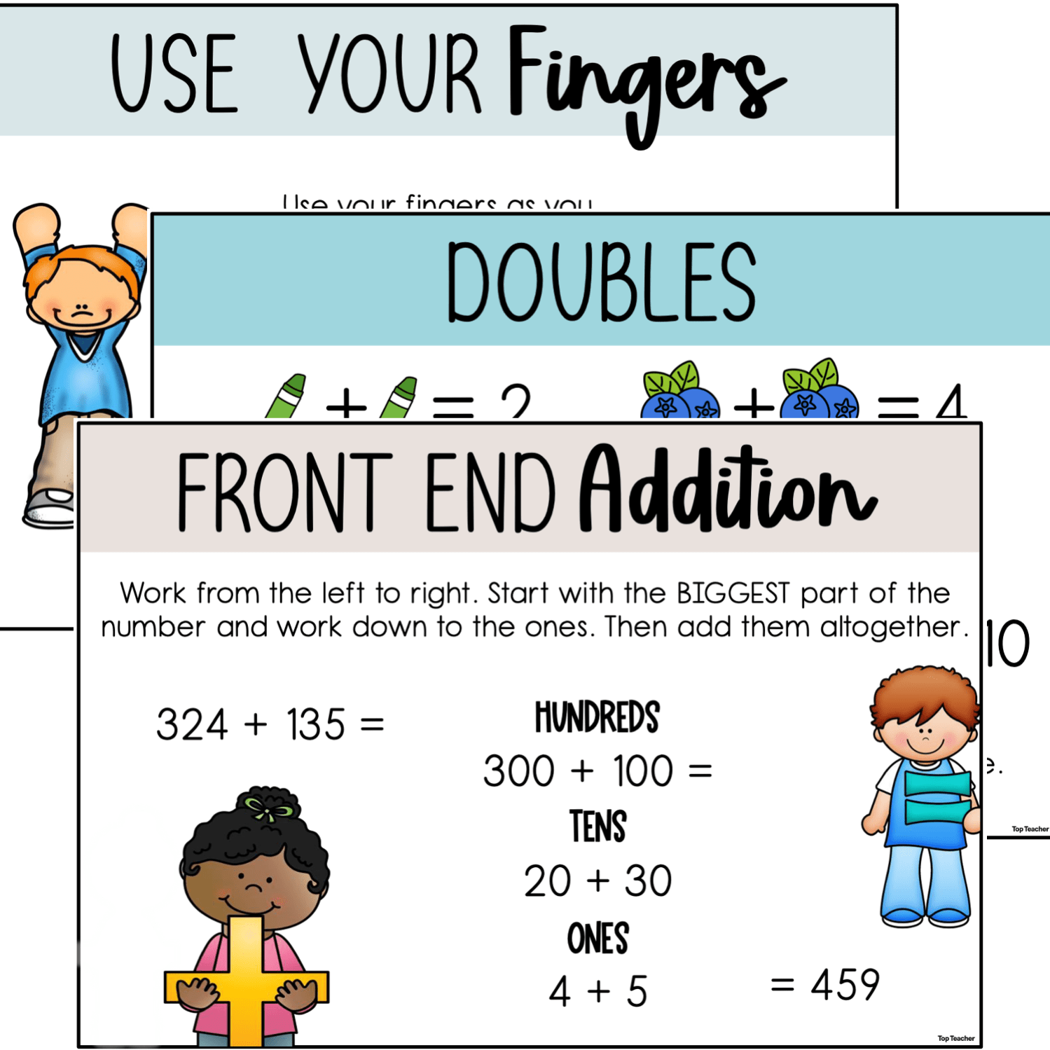 Addition Counting Strategies Posters Ocean Wonderland - Top Teacher