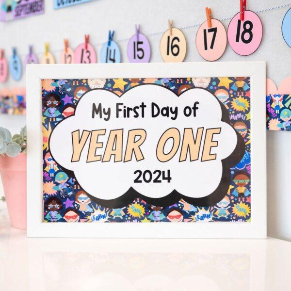 First & Last Day Photo Sign Hero Kids: Back to School - Image 2