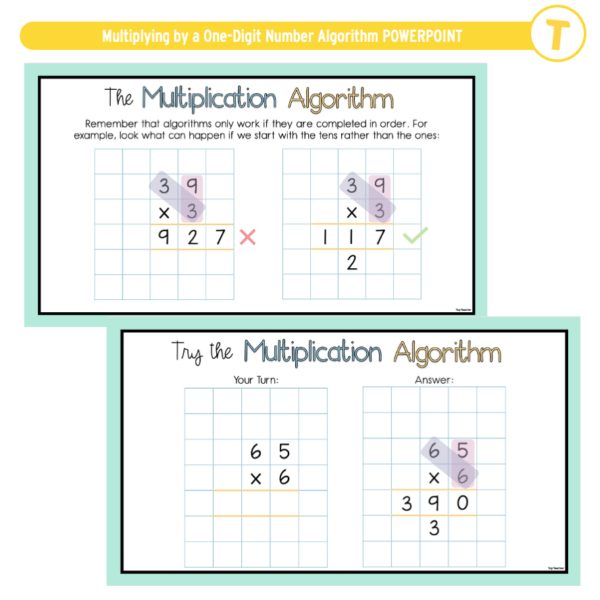 Multiplying by a One-Digit Number Algorithm POWERPOINT - Image 4