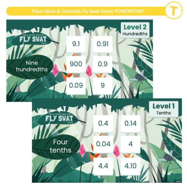 Place Value & Decimals Fly Swat Game POWERPOINT - Image 3