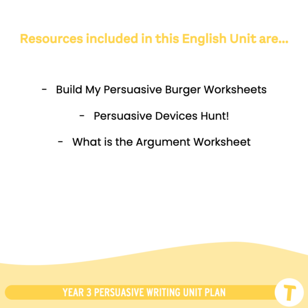 Persuasive Writing Year 3 UNIT PLAN - Image 5