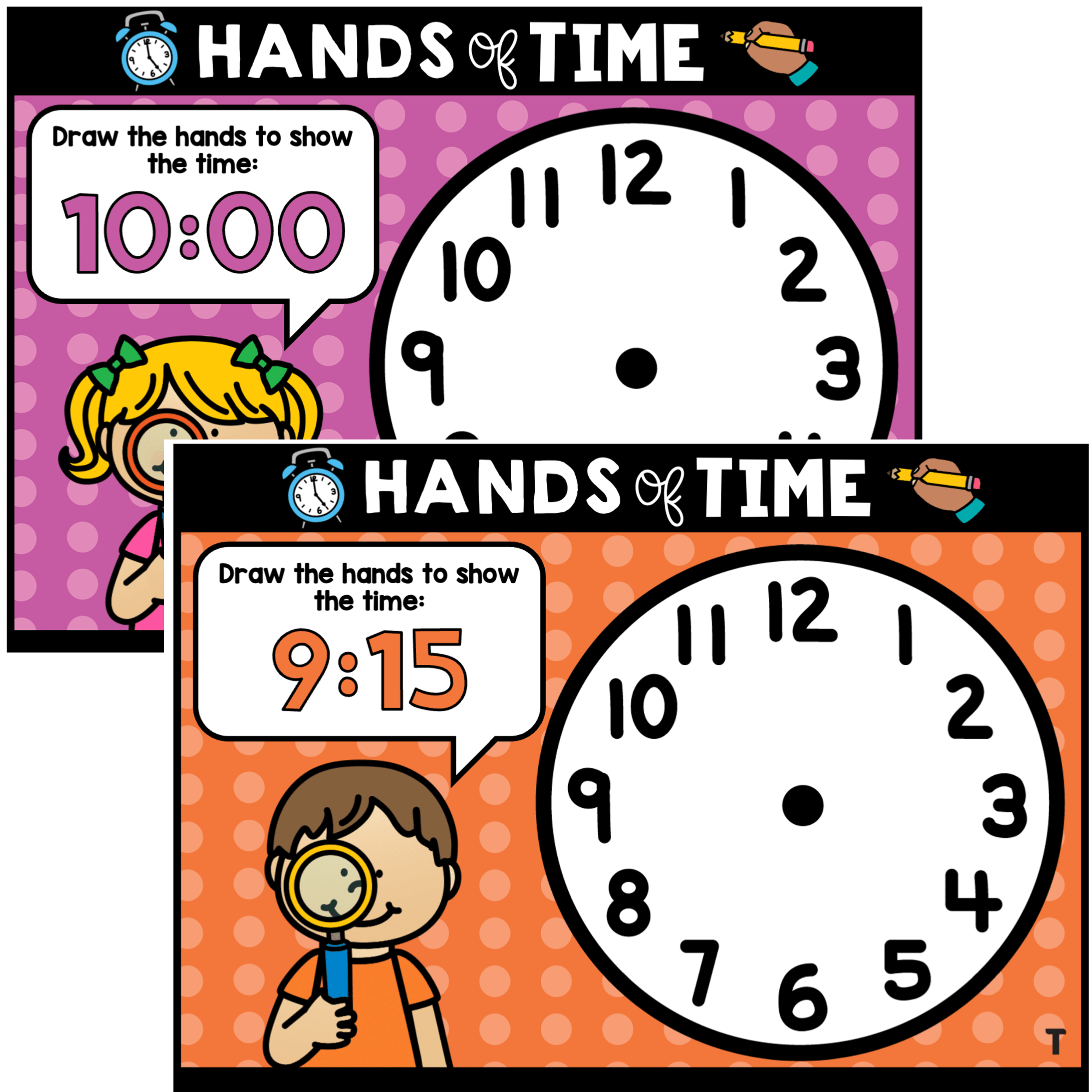 Telling Time Task Cards Hands of TIme top teacher