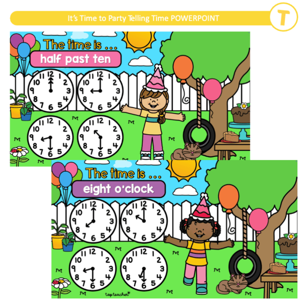It’s Time to Party Telling Time POWERPOINT - Image 3