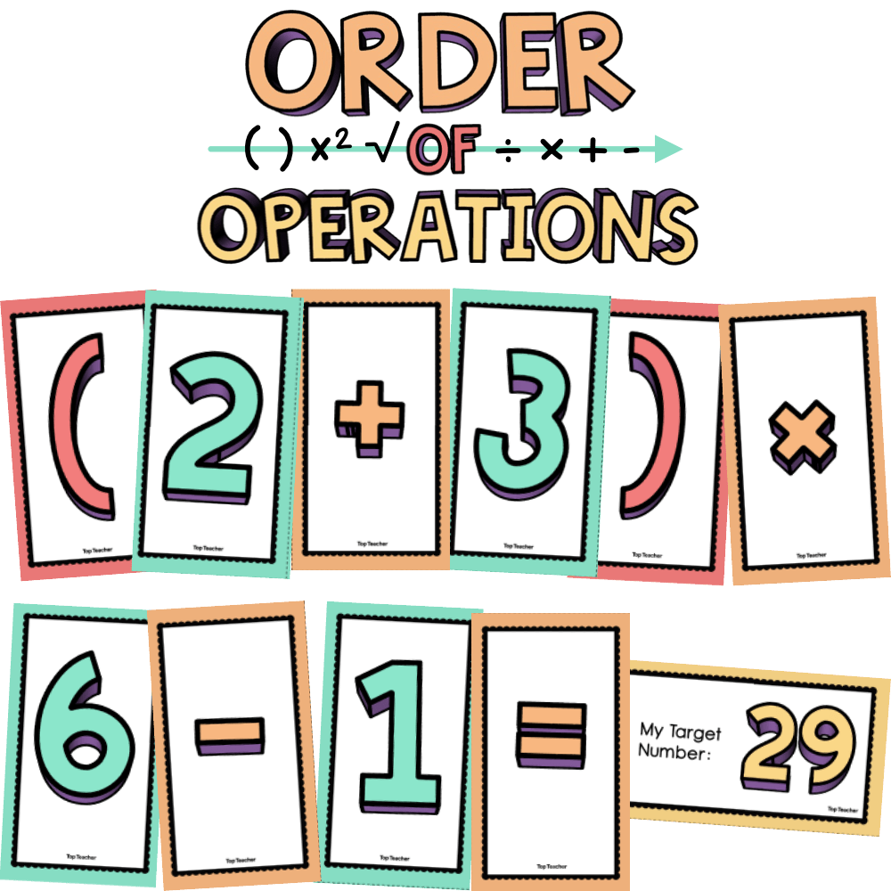 Order of Operations Card Game - Top Teacher