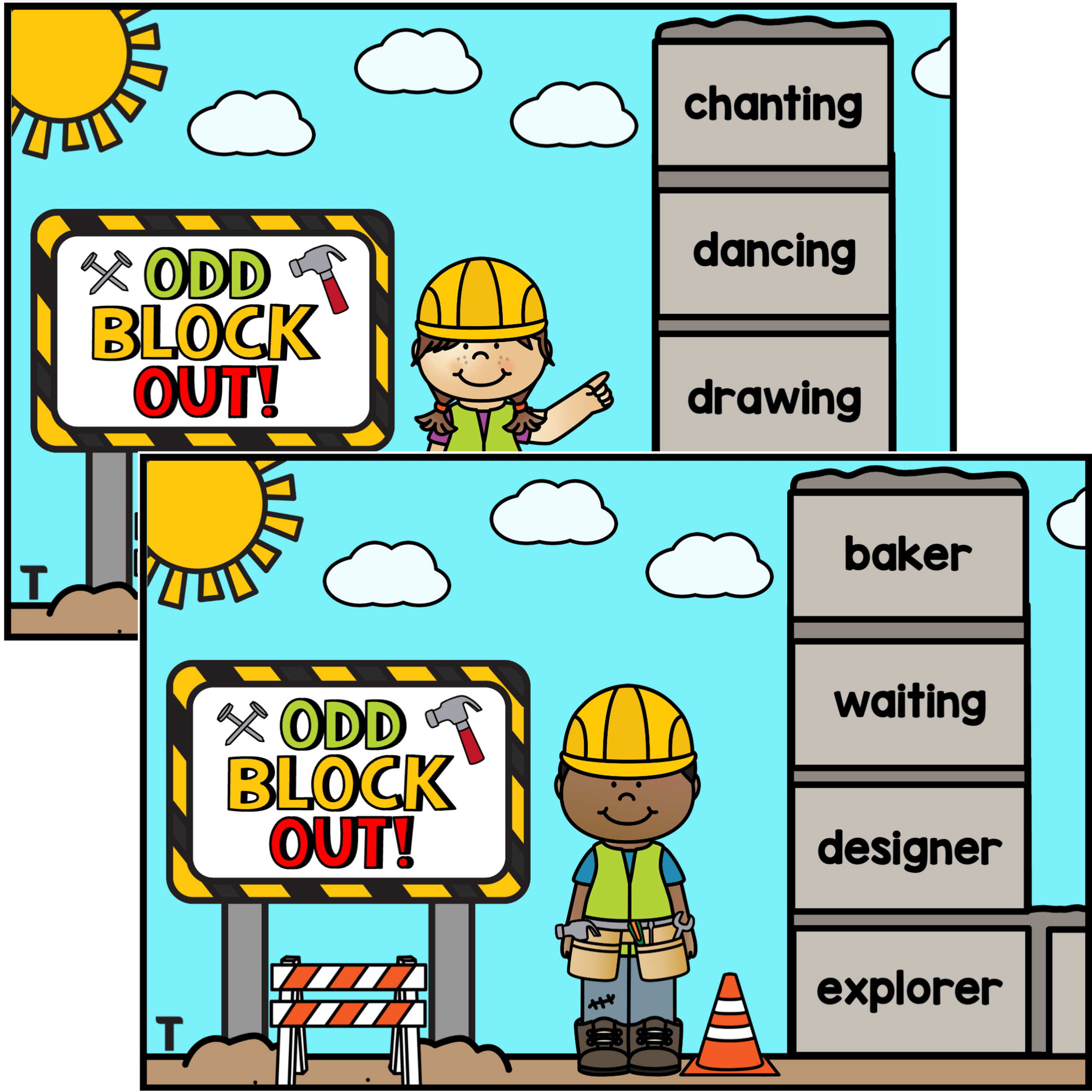 Suffix Task Cards Odd Block Out top teacher