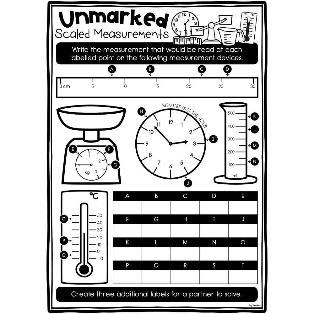 Unmarked Scaled Measurement WorksheetsTop Teacher