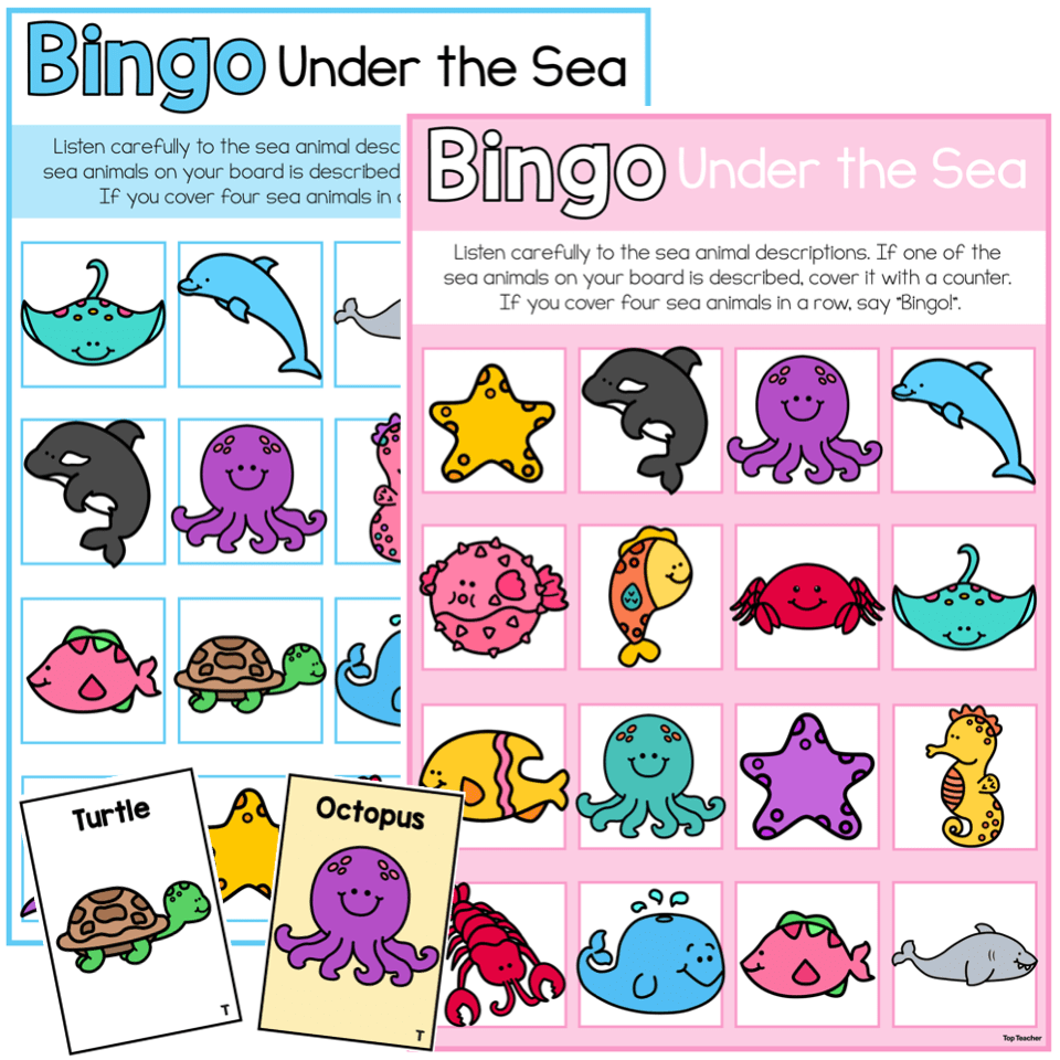 Oral Language Bingo Under the Sea top teacher