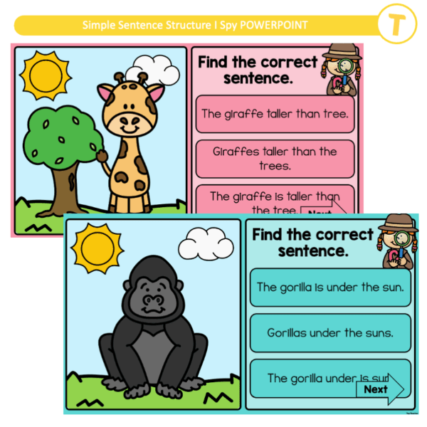 Simple Sentence Structure I Spy POWERPOINT - Image 3