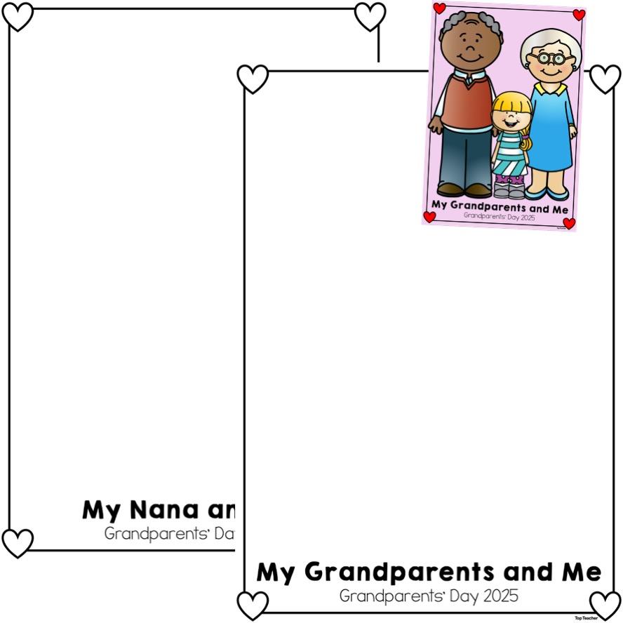 My Grandparents and Me Painting Template 2025 top teacher