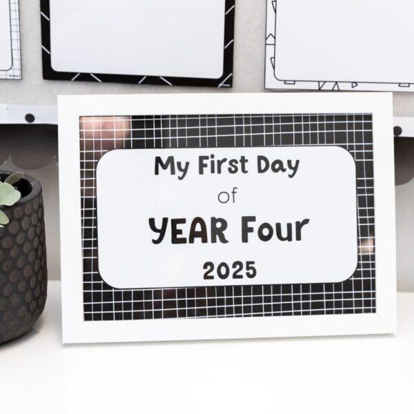First & Last Day Photo Sign Monochrome: Back to School - Image 2