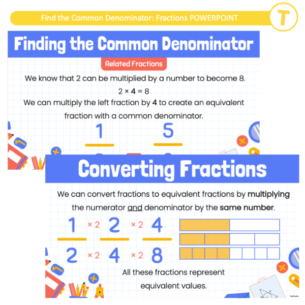 Finding the Common Denominator: Fractions POWERPOINT - Image 5
