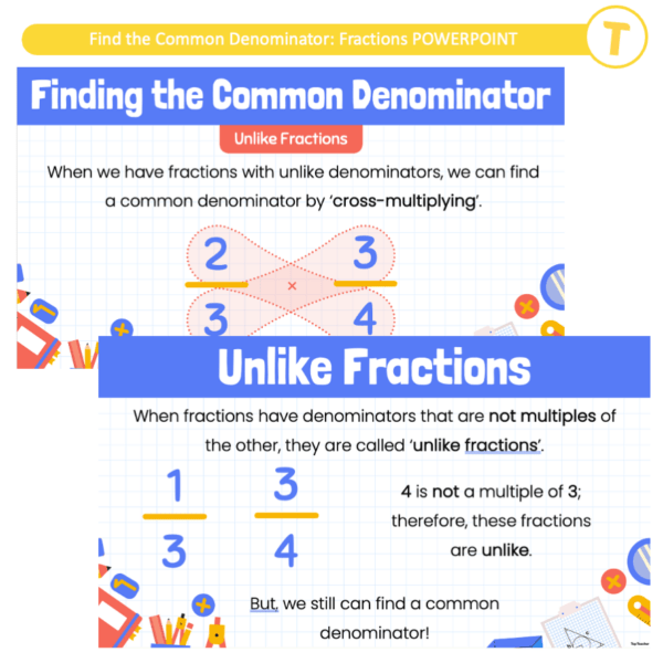 Finding the Common Denominator: Fractions POWERPOINT - Image 4