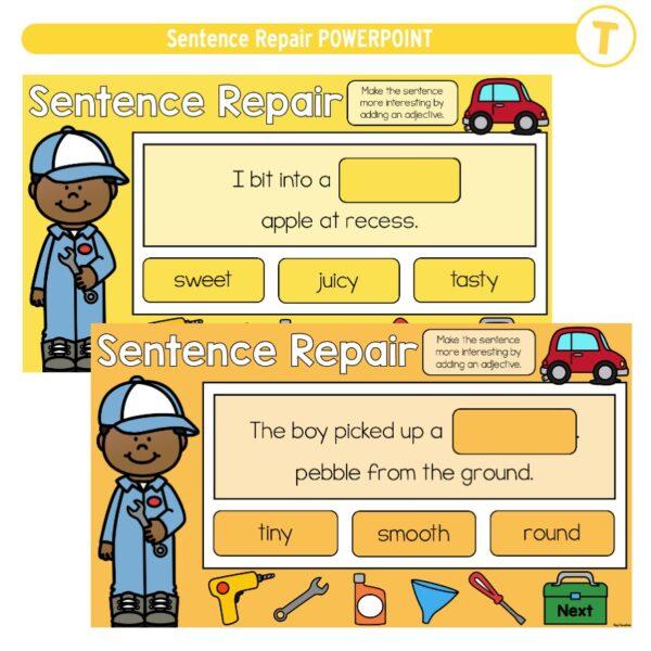 Sentence Repair: Using Adjectives & Adverbs to Improve Sentences POWERPOINT - Image 3