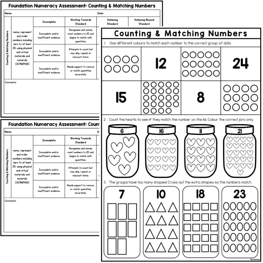 Foundation Coaunting & Matching Numbers Assessment TT