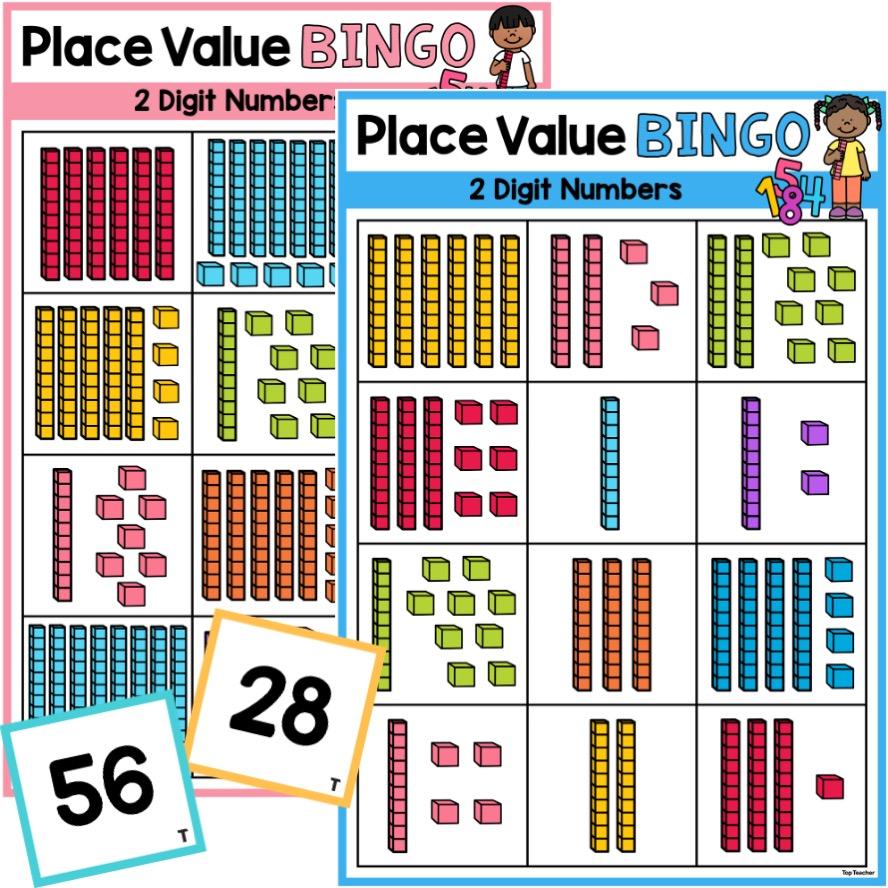 Place Value Bingo - 2 Digit Numbers Top Teacher
