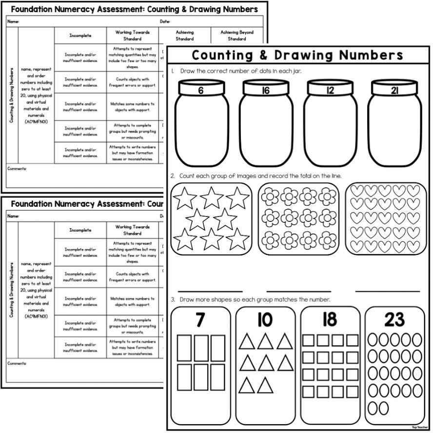 Foundation Counting & Drawing Numbers Assessment tt