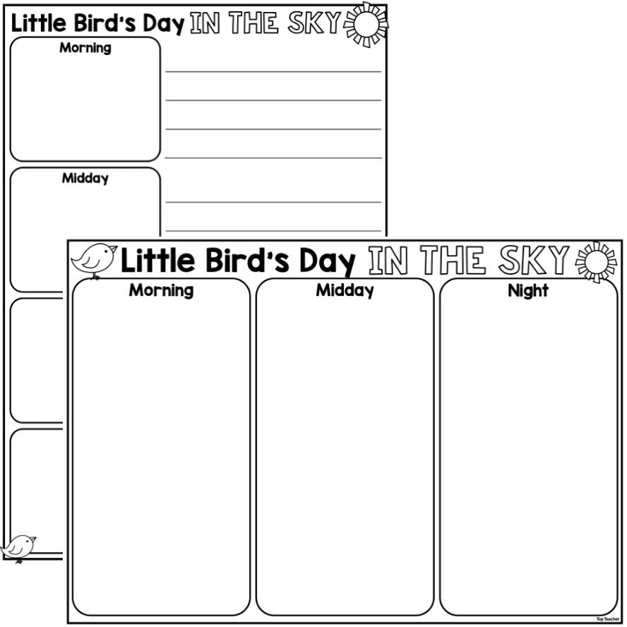 Little Birds Day In the Sky Sequencing the Setting Activity TT