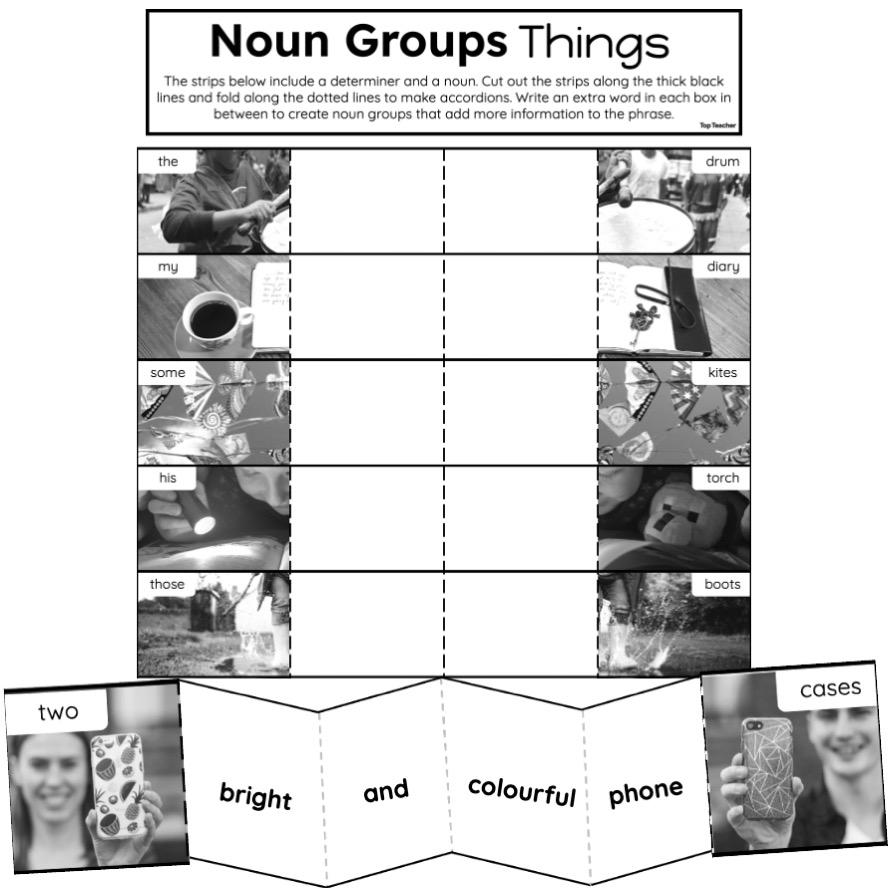 Noun Groups Things Accordion Activity top teacher