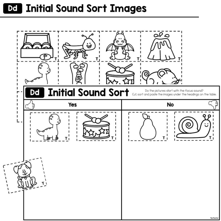 Initial Sound Sort Letter D Cover Image